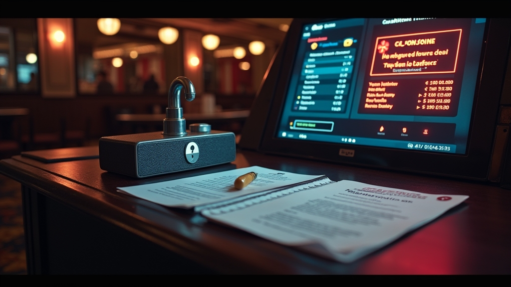 Verification documents beside a casino withdrawal approval screen